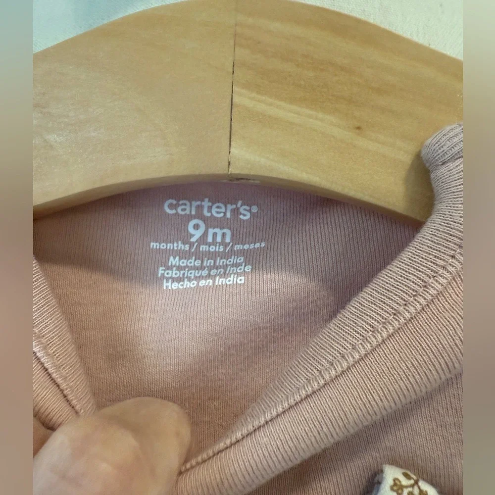 Carter's Infant Cat Face Onesie Matching Leggings Light Pink & Blue - 9‎ mos